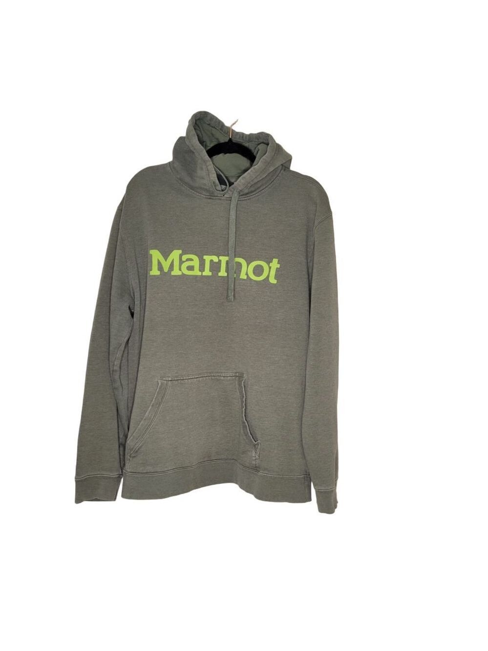 Men's Marmot Hoodie XXL Green with Lime Green Logo
